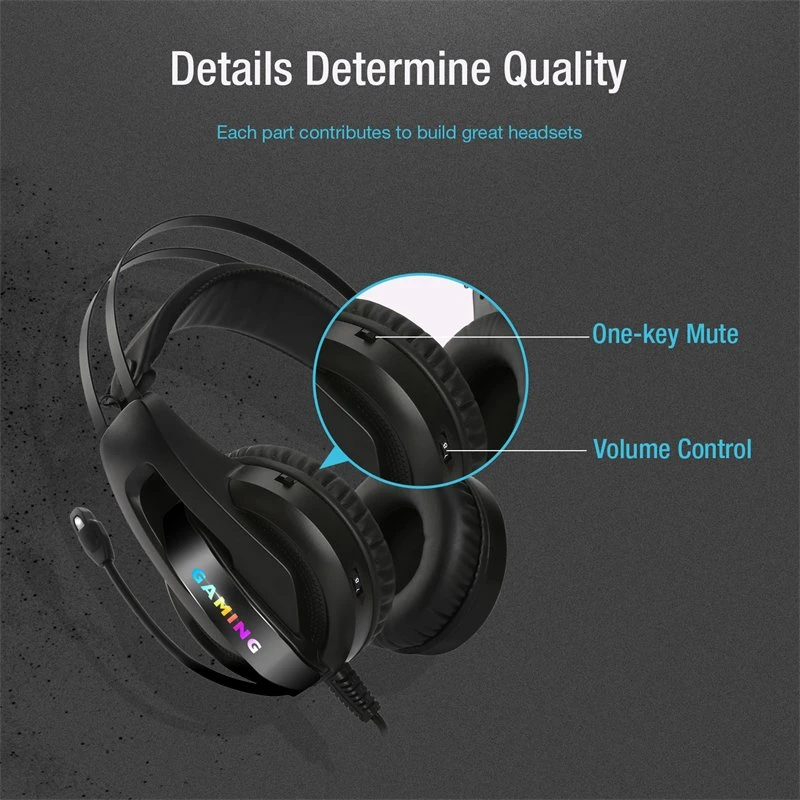 High-End RGB Gaming Headset, Compatible with Computer/Laptop/Cellphone/PS 4/xBox Slim/Switch