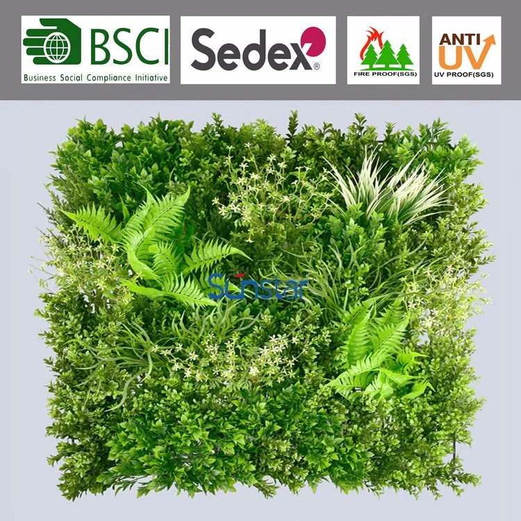 Dongguan Manufacturer UV Protected Artificial Plant for Outdoor Plastic Flower Hedge Panel 80X80cm 51336