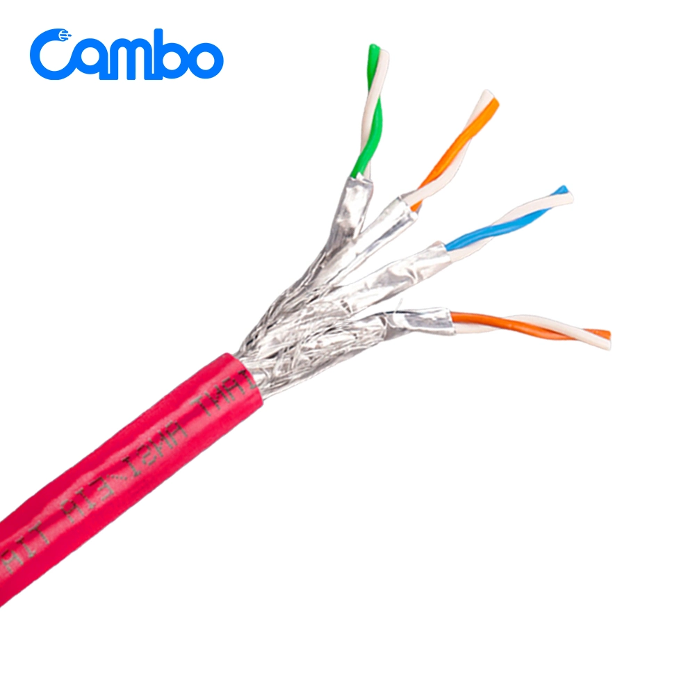 Shielded 0.57mm 23AWG 305m Bc/CCA FT4 Flame Retardant Indoors Red 10gbps Safety Monitoring and Control Hot Sale China Cheaper Price Network Cables