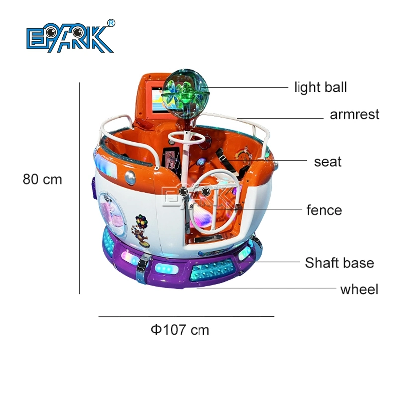 2 Plätze Rotating Kids Ride Vergnügungsfahrten Kids Riding Revolving Cup MP5