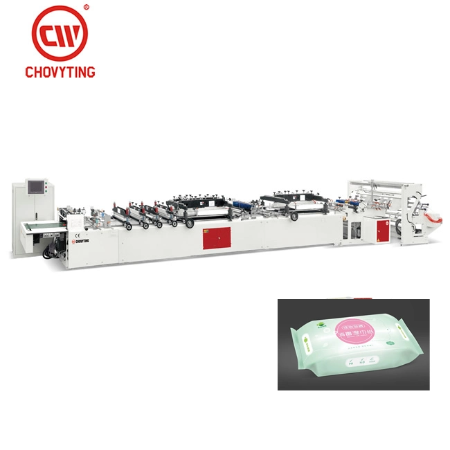 Fully Automatic Central Seal Wet Tissue Bag Making Machine with Label Device