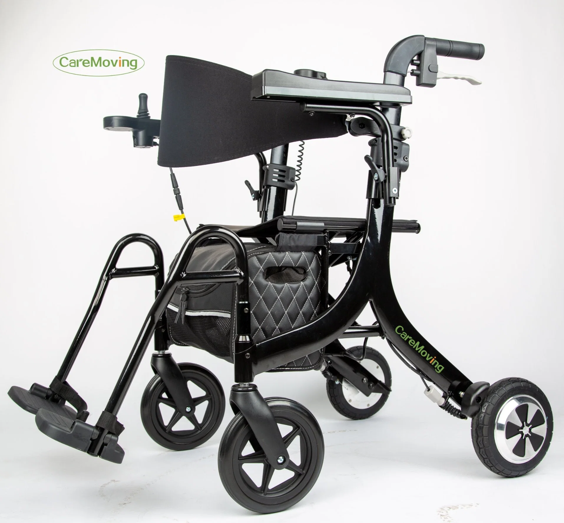 4 Wheeled Power Rolling Wheeled Walker Folding Electric Rollator Walker with Wheelchair