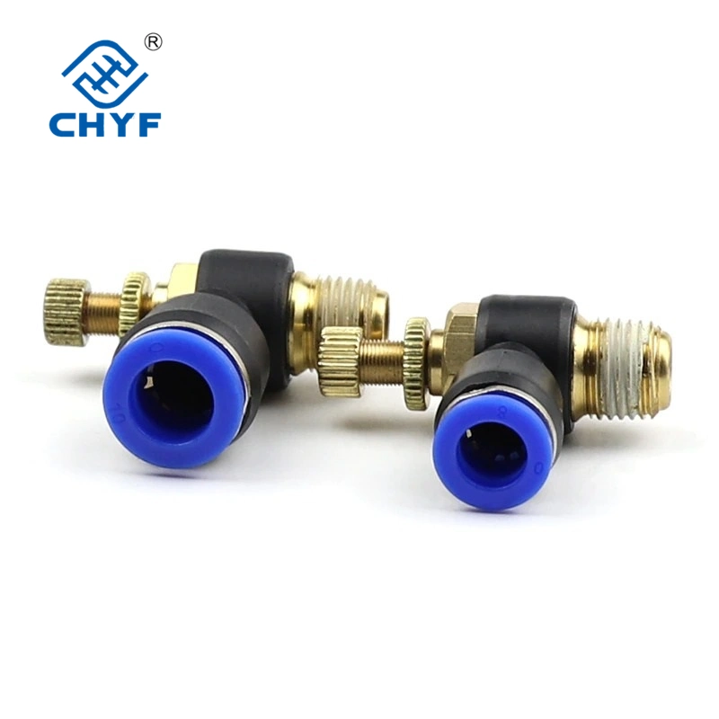 Pneumatic Male Gas Airflow Limit Valve Quick Connector Fittings SL 4 6 8 10mm SL6-M5 SL4-01 SL8-02 SL8-03