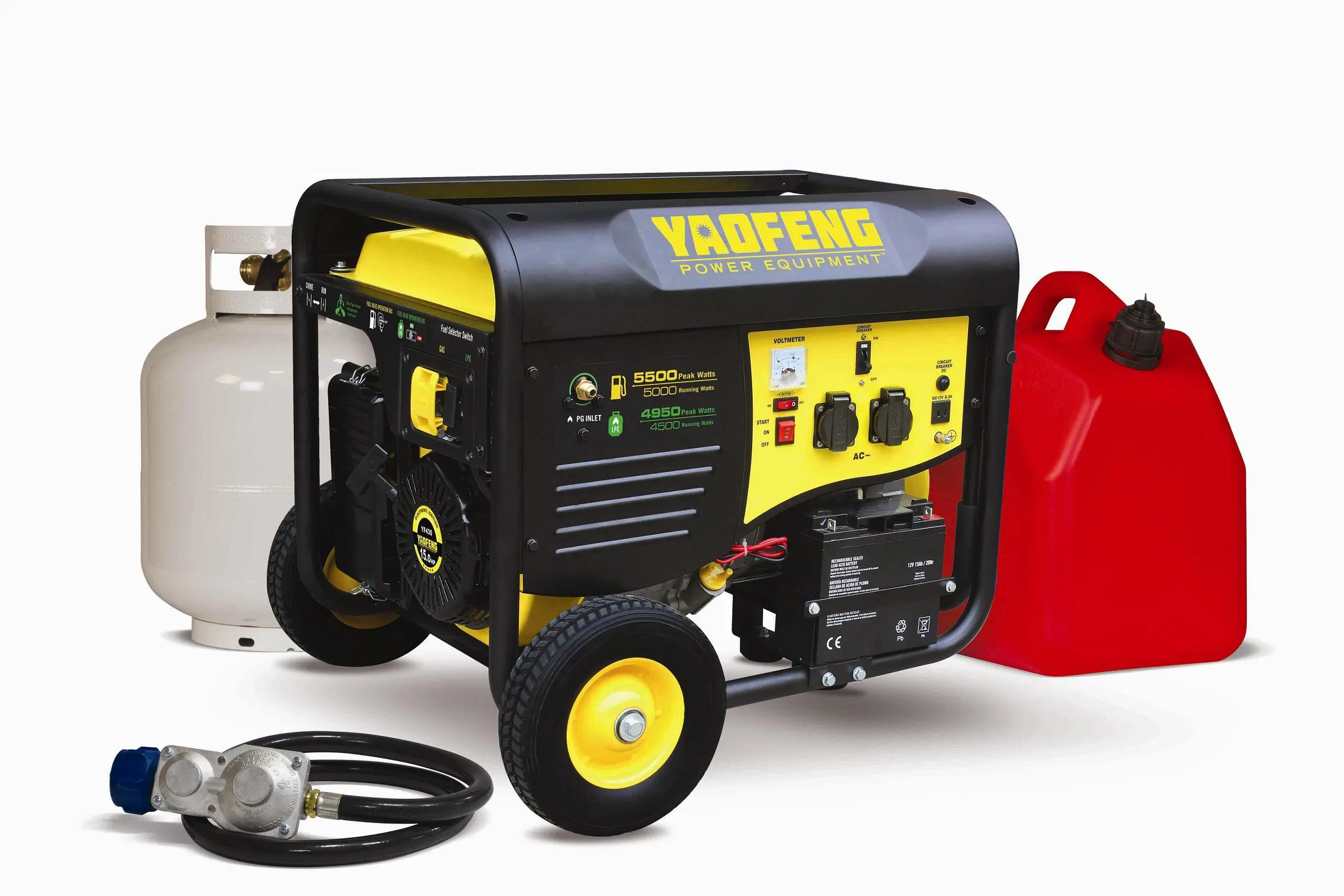 5000 Watts Electric Power Gasoline and LPG Generator with EPA, Carb, CE, Soncap Certificate (YFGP6500DE2)