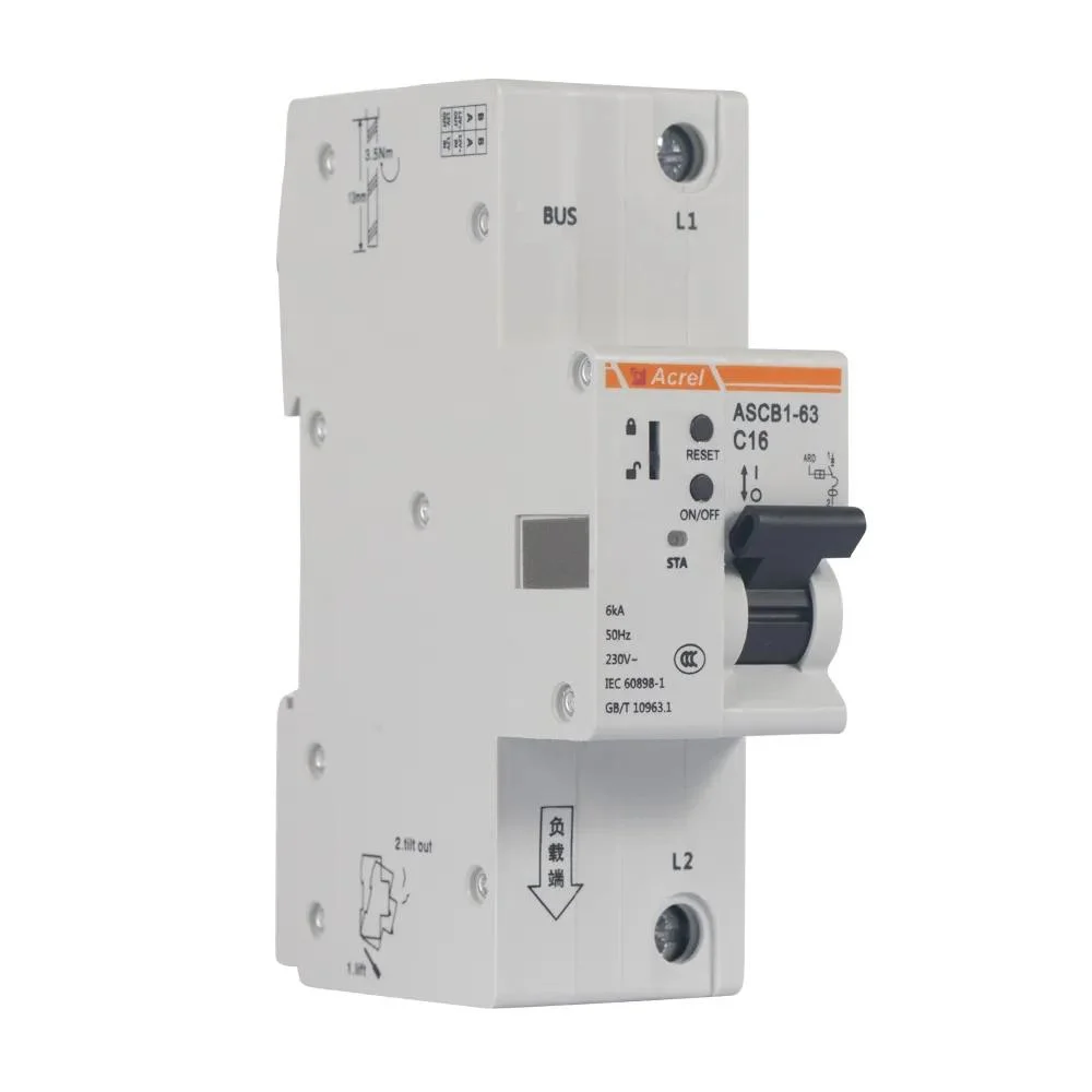 Acrel Ascb1-63-C16-1p 63A Rated Current Intelligent Circuit Breaker Optional 4G Smart Remote Control for Overload Protection