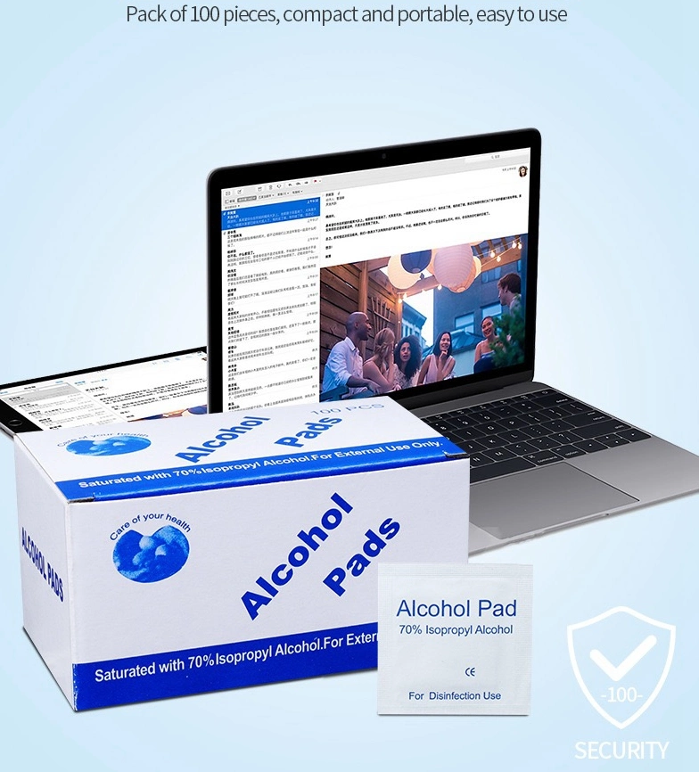 Alcohol Prep Pads, 70% Alcohol Cotton Slices, 100 PCS Alcohol Gauze Pads Individually Wrapped