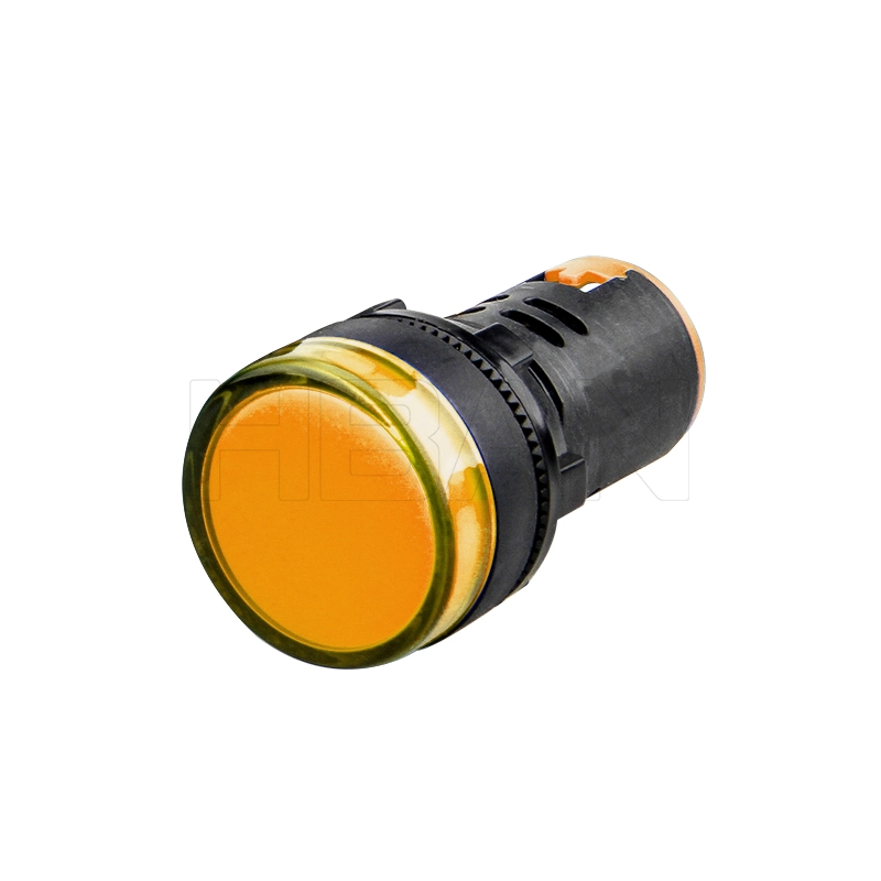 Hban 22mm Flat Round Head Pin Terminal Plastic Material 12V Orange DOT Illuminated Signal Indicator