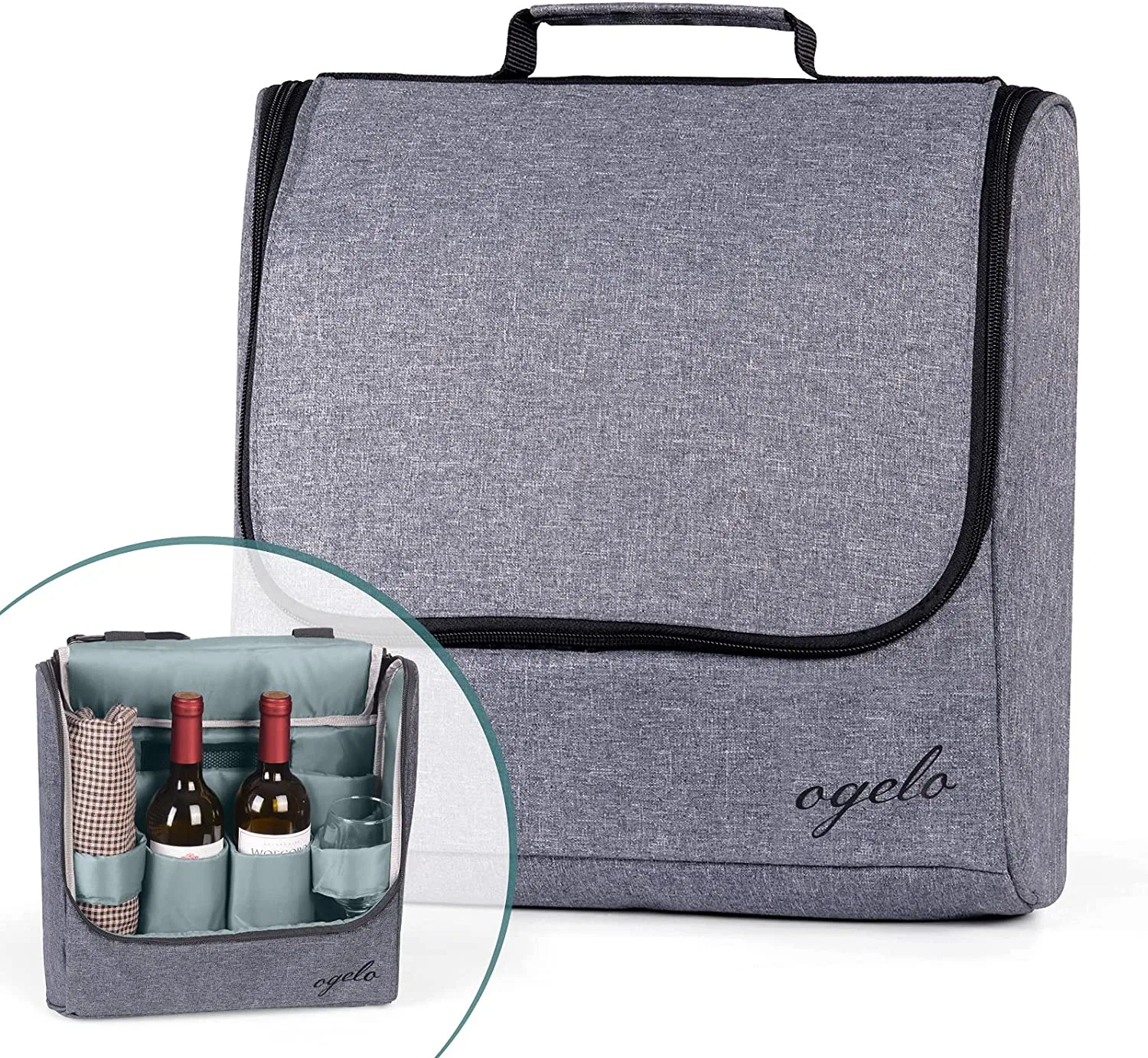 Picnic Cooler Bag for Wine and Food