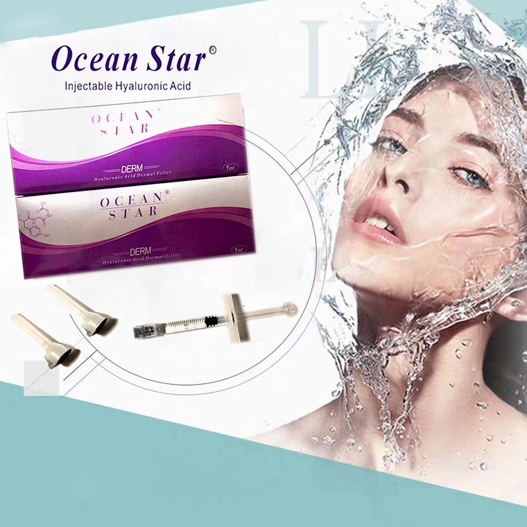 China Supplier Factory Offer New Skin Rejuvenation Injection Ocean Star Ha Skin Filler 1ml 2ml for Injection Cheek Facial Neck Lips Injection Hip