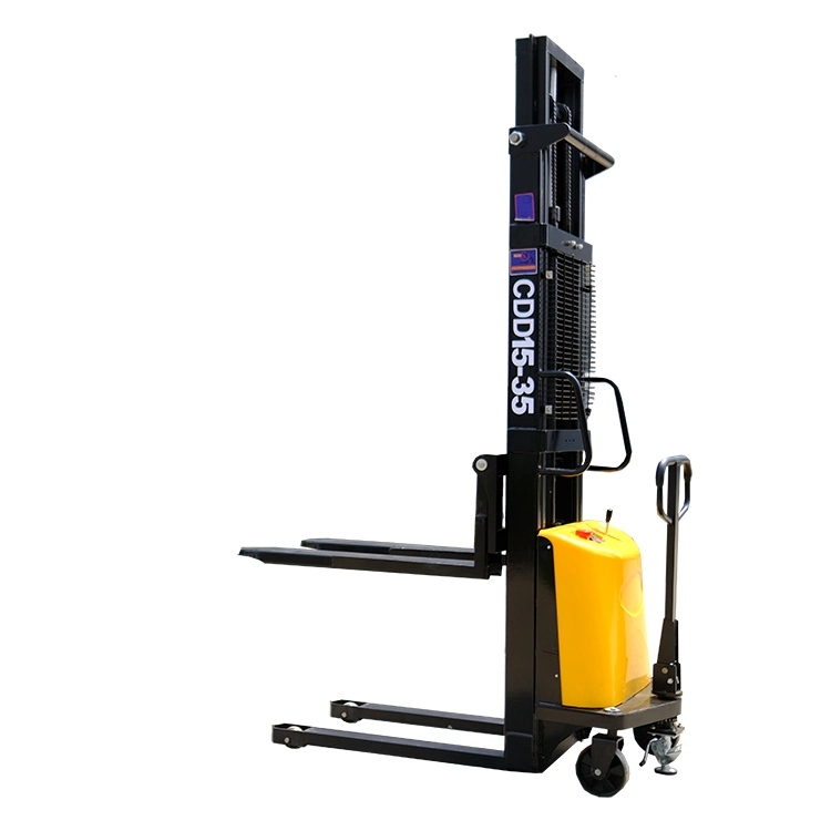 Hot Sale Walkie Type Stacker Electric Forklift Reach Walk Behind