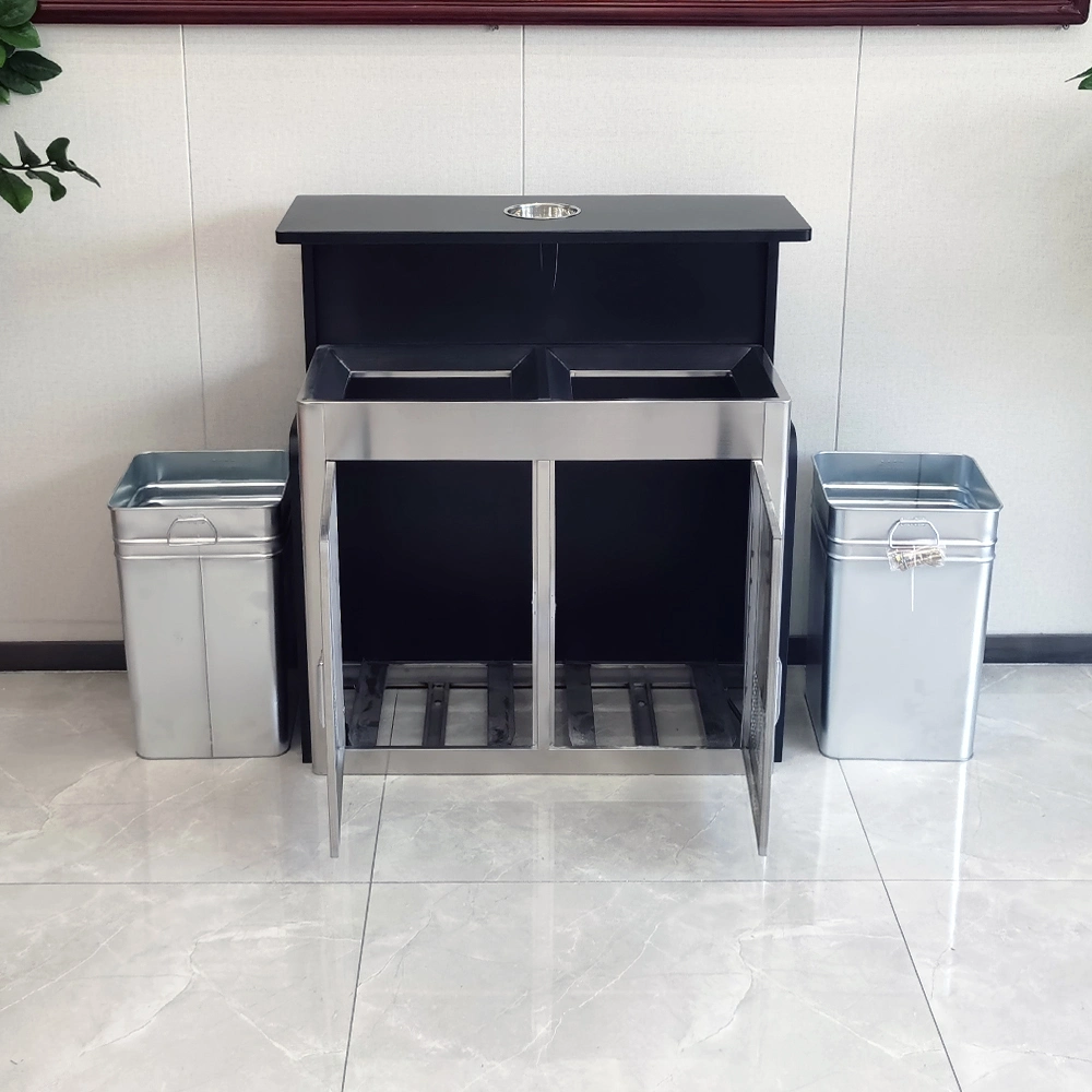 Professional Factory Custom Compartment Dustbin Public Outdoor Stainless Steel Waste Bins