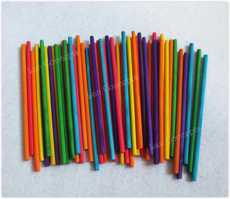 150X5mm Colorful Wood Stick Round Sticks Wooden Icecream Stick Kids DIY Crafts Model Tools Lollipop Popsicle Sticks