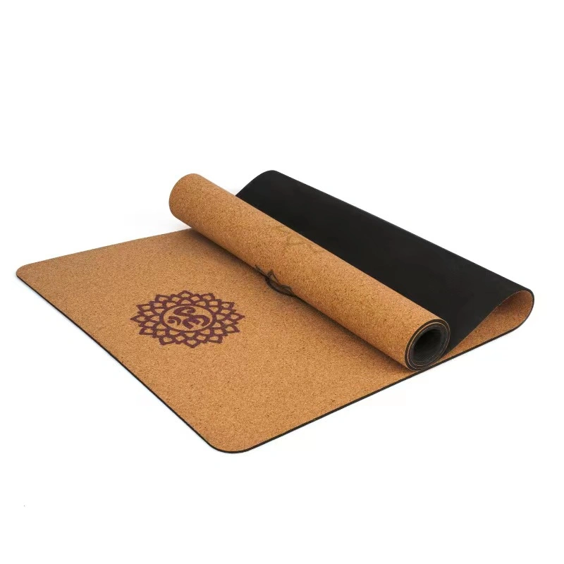 Tapete Premium Cork Yoga - fundo em borracha natural. Antiderrapante e macio, resistente ao suor. Extra longo e amplo para conforto. Adequado também para ioga quente