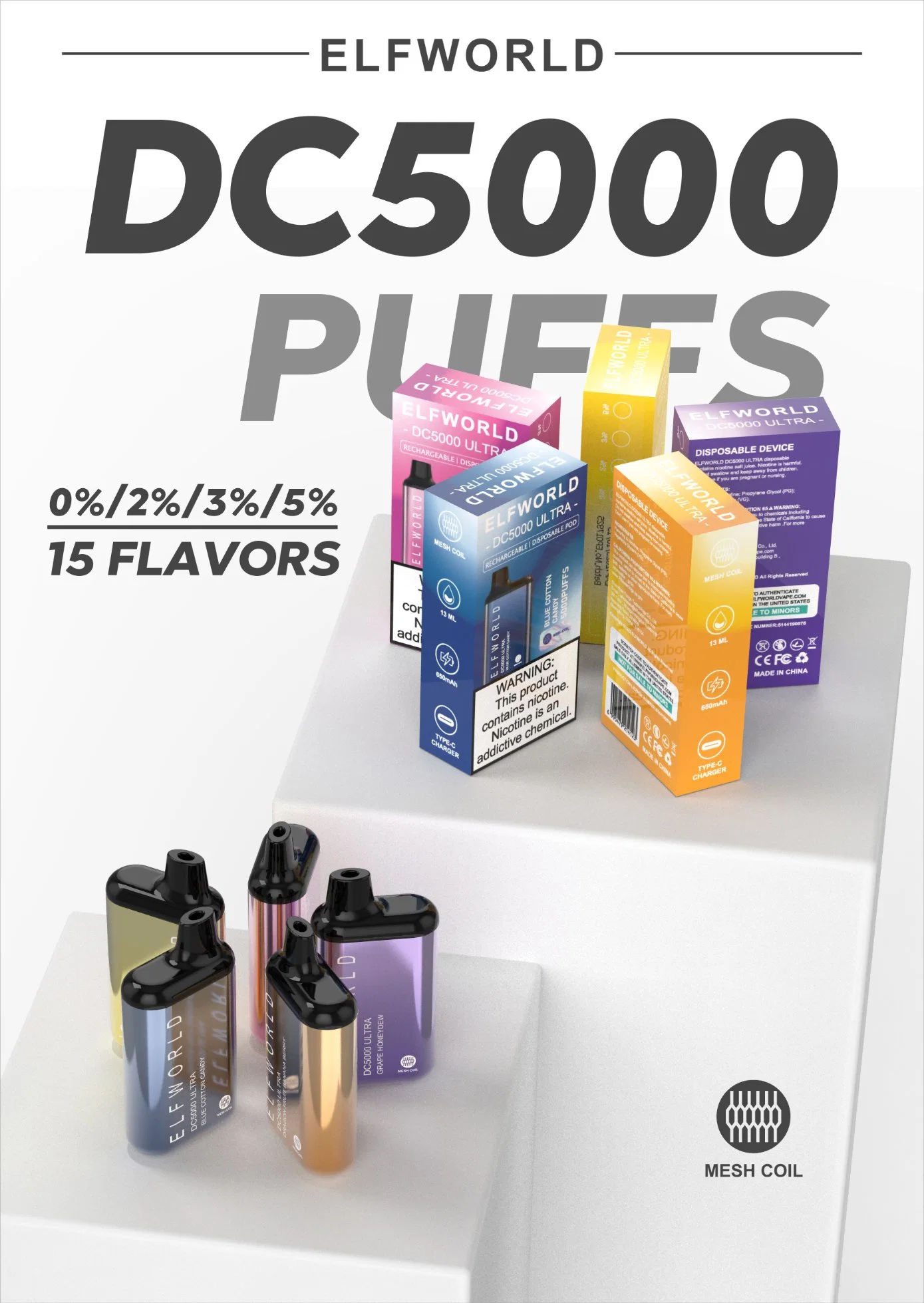 Elfworld DC5000 Bar Puffs descartáveis caneta de papel de cigarros eletrónicos Mo5000 550010000 BC5000 Elf Hot Sale Factory preço directo Cheap Starter Kits distribuidor