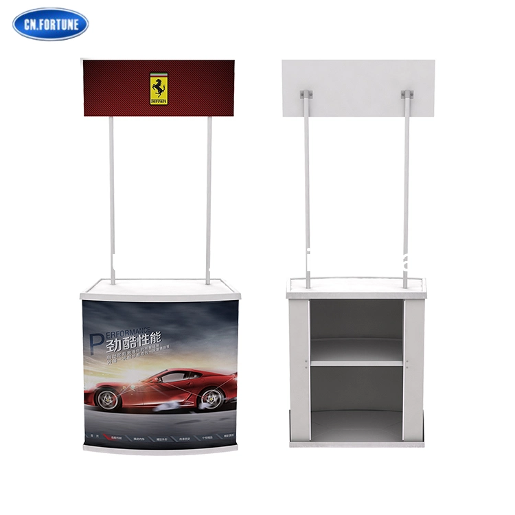 Banner Stand Supplier PP Plastic Promotion Desk Promotion Table Products Advertising Display Backdrop Cloth Racks Product