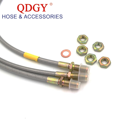 Car Brake System Stainless Steel Brake Hose Line with Different End Fitting