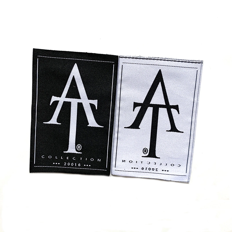 New Arrival Custom Straight Cut Sew on Iron on Fabric Polyester Woven Garment Label Clothing Accessories