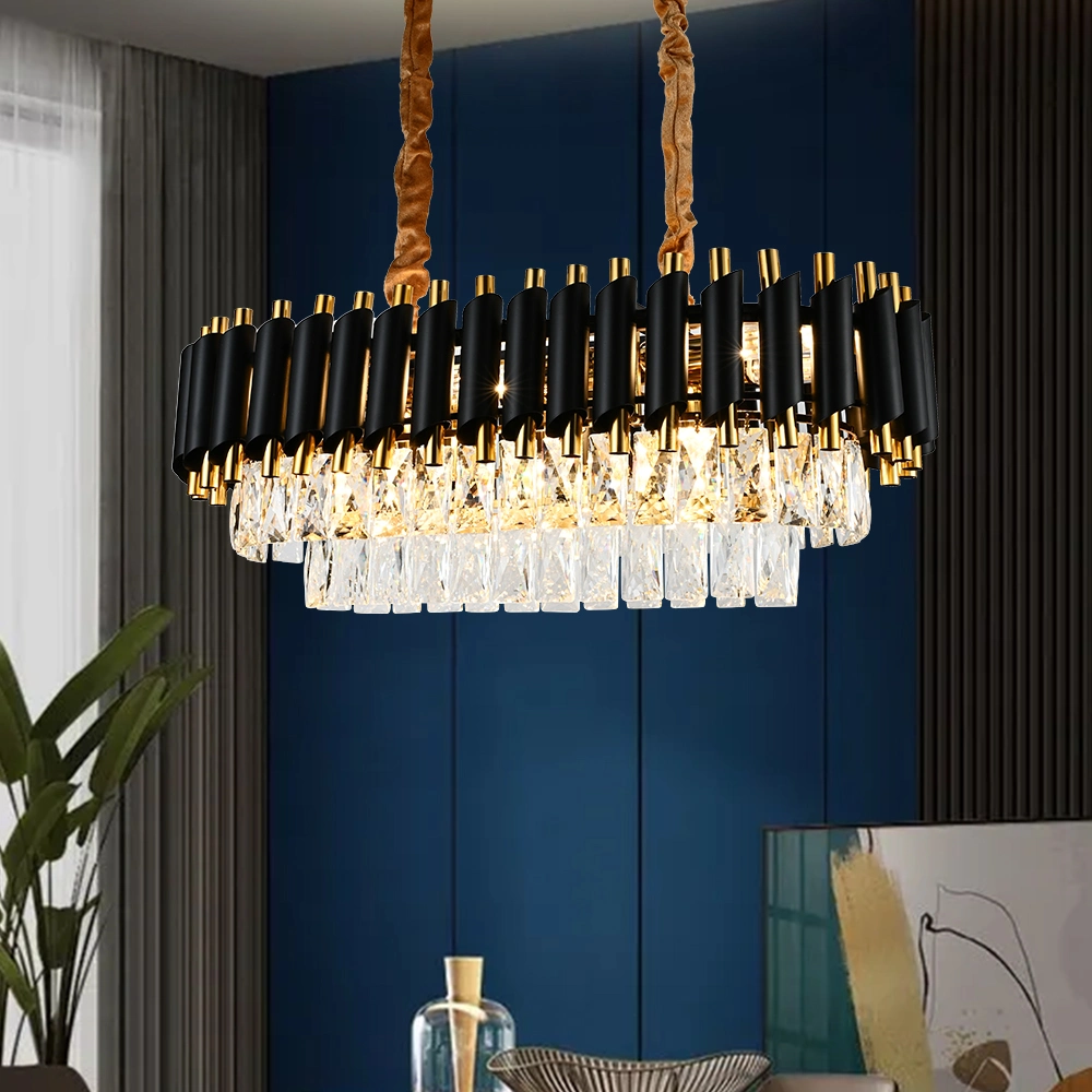 Hotel Lobby Project Copper Large Pendant Light Hanging Luxury Modern Crystal Chandelier