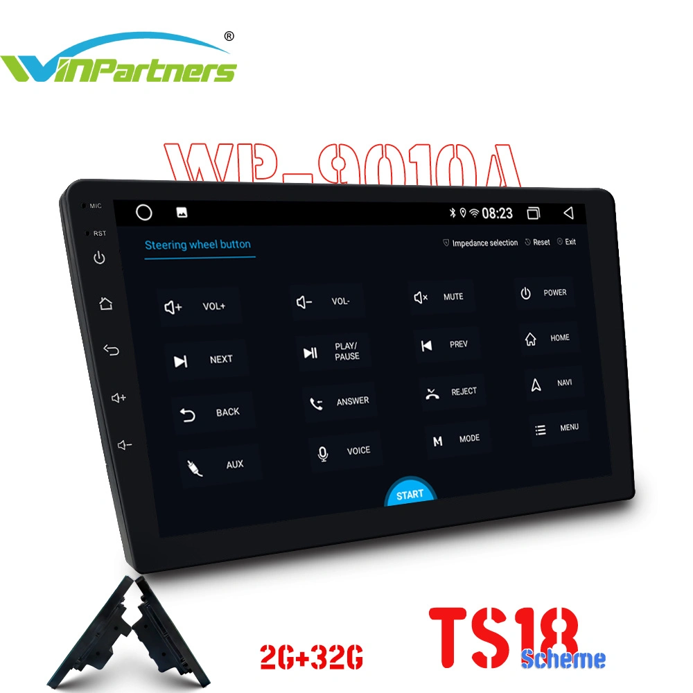 2G+32 جم 9 بوصة مركبة آلة الأغراض العامة Android Auto MP5 المشغل بنظام Android Wp9010A