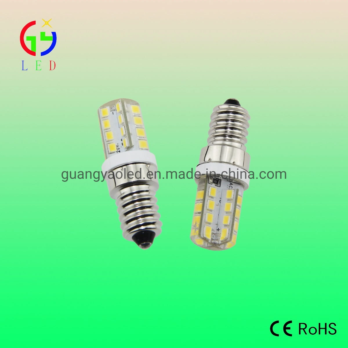 El LED E14 recubierto de cristal Lámparas de nevera, LED 4W Cubierta de silicona Lámparas de arañas de luces LED de luces, el indicador de 82 lúmenes de E14.