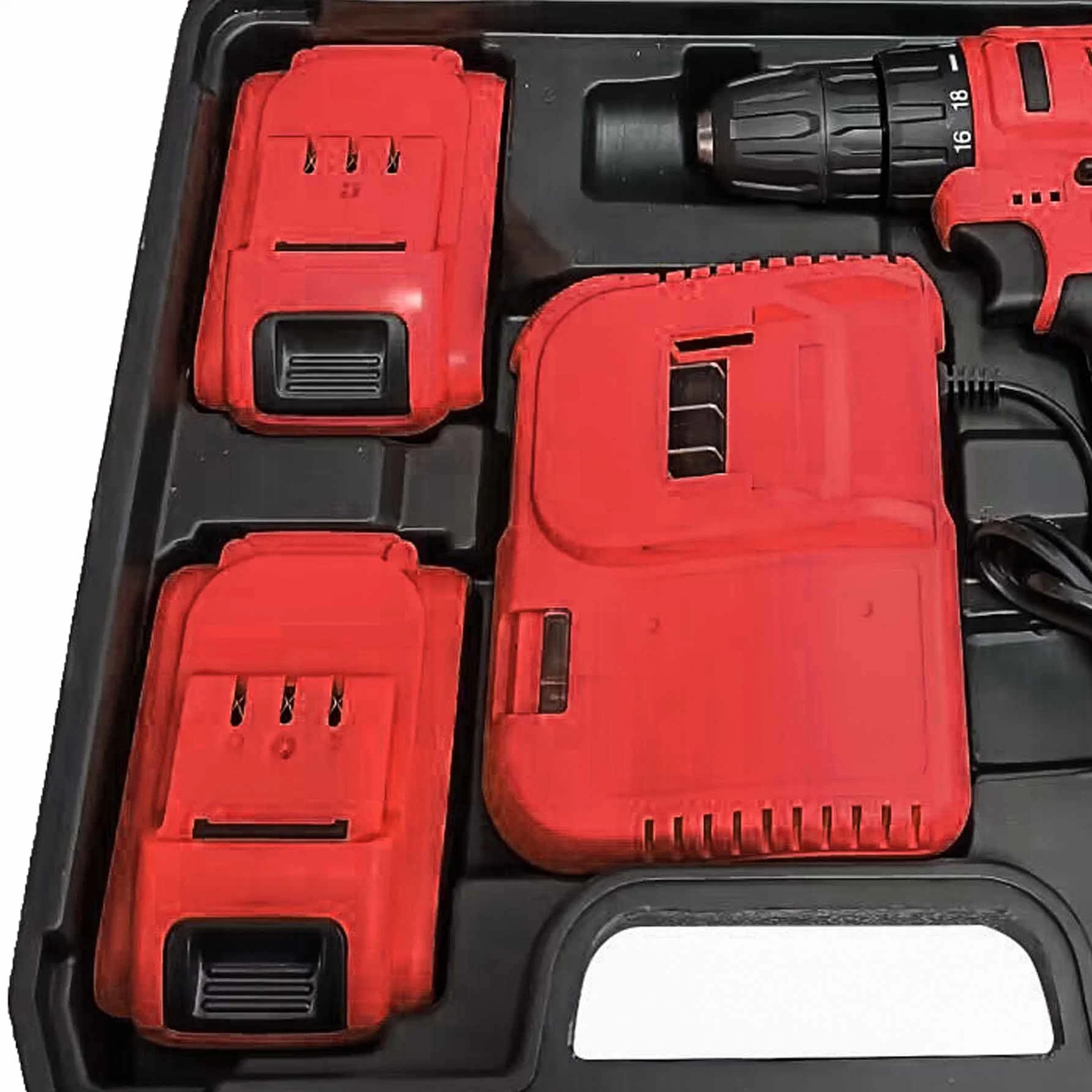 Conjunto de caixa de ferramentas de bateria de lítio para chave de parafusos elétrica Máquina de perfuração manual ferramenta de caixa de perfuração de impacto Krain