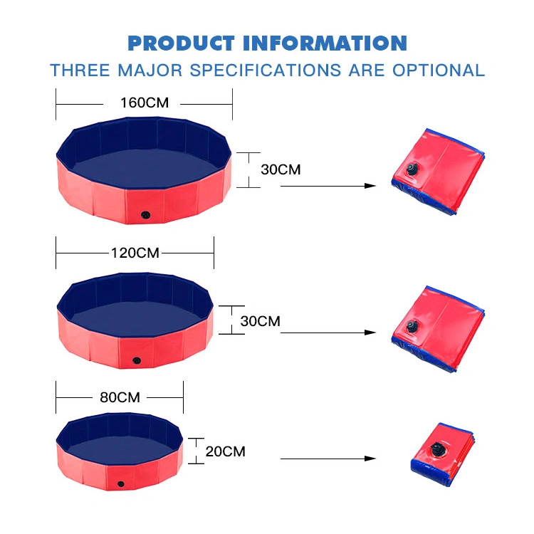 قابل للطي متين للحيوانات الأليفة PVC بركة سباحة للأطفال الحيوانات الأليفة
