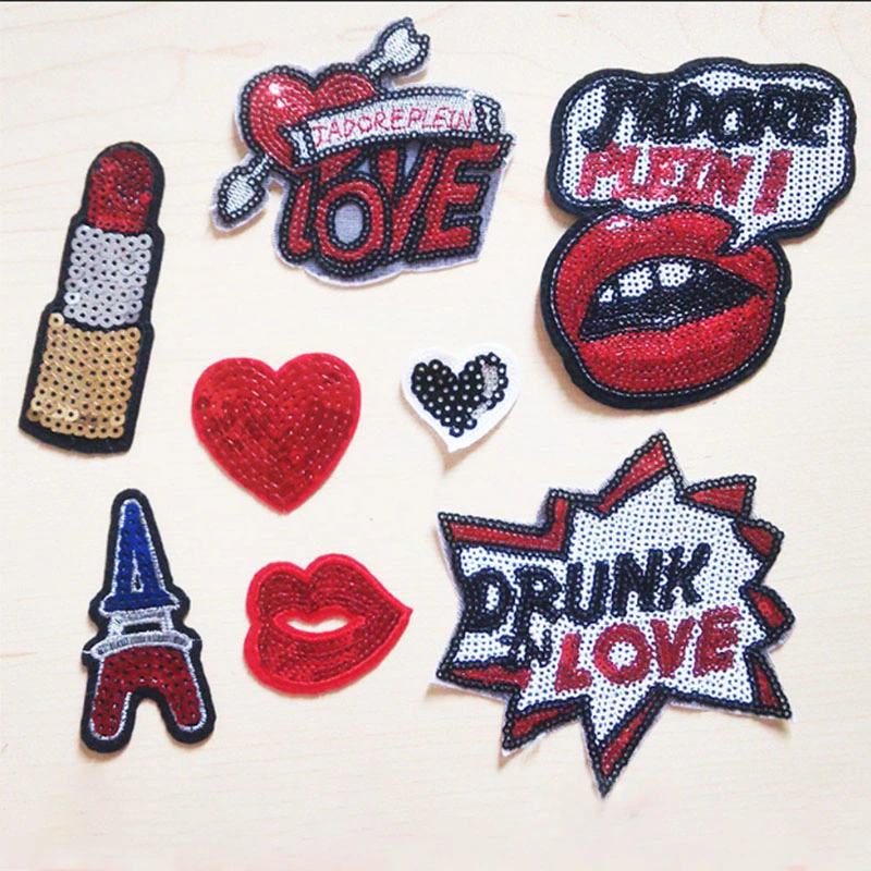 New Style Customized Embroidered Sequin Patches for Clothing