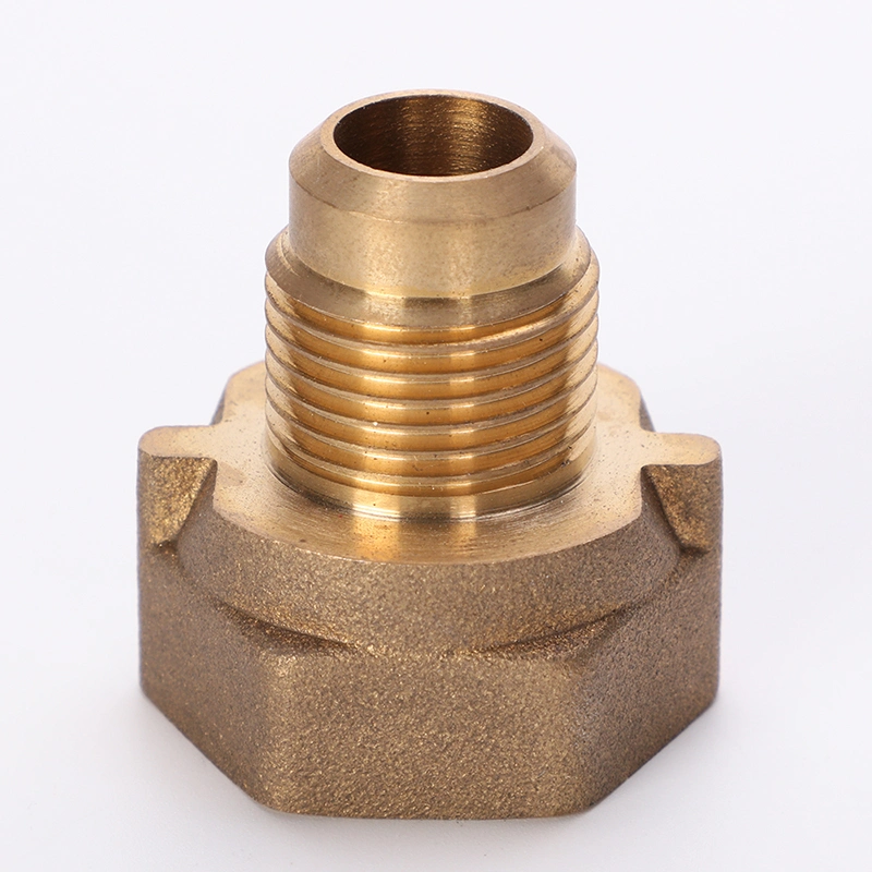 Brass Copper Tube Connectors for Gas Use with NPT Thread Flare Head