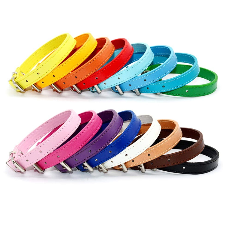 Fashion Factory Direct Customized Color PU Leather Dog Collar for Pet