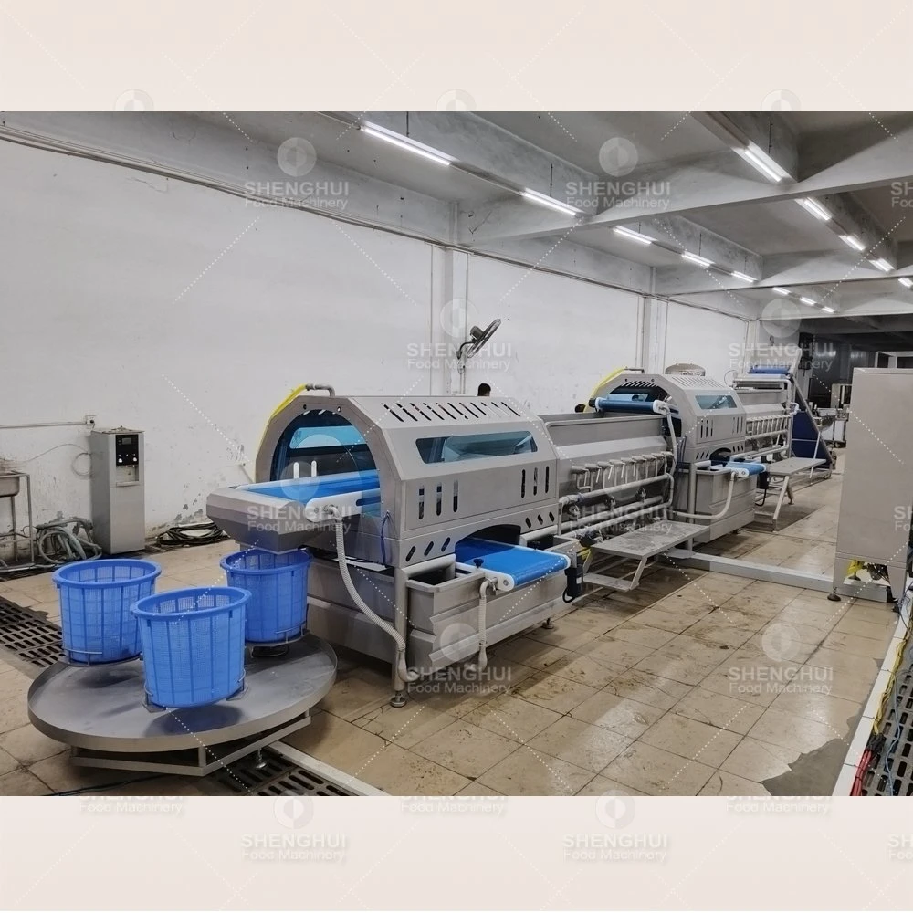 Grande machine de ligne de découpe, lavage et déshydratation de légumes intelligente, équipement alimentaire, machine de nettoyage de salade Voetx.