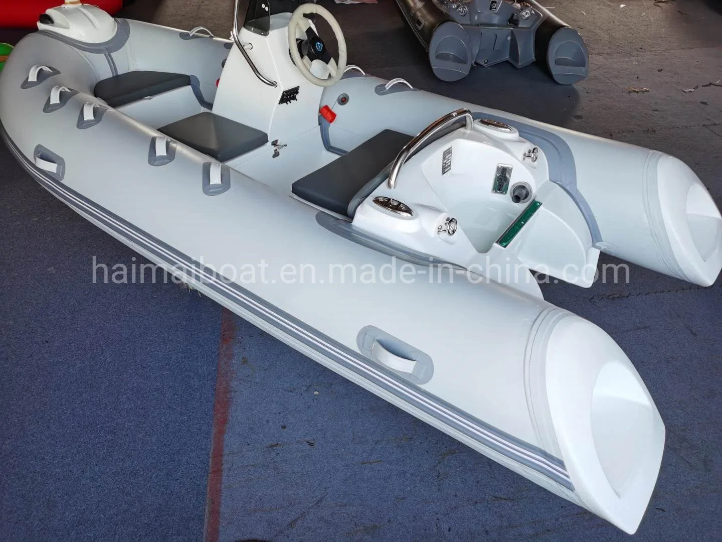 China Hot Sale Water Sport Product 11.8feet 3.6m Fiberglass Rigid Hull Inflatable PVC Boat Orca Hypalon Sport Boat Line Fishing Boat Fishing Dinghy Ferry Boat