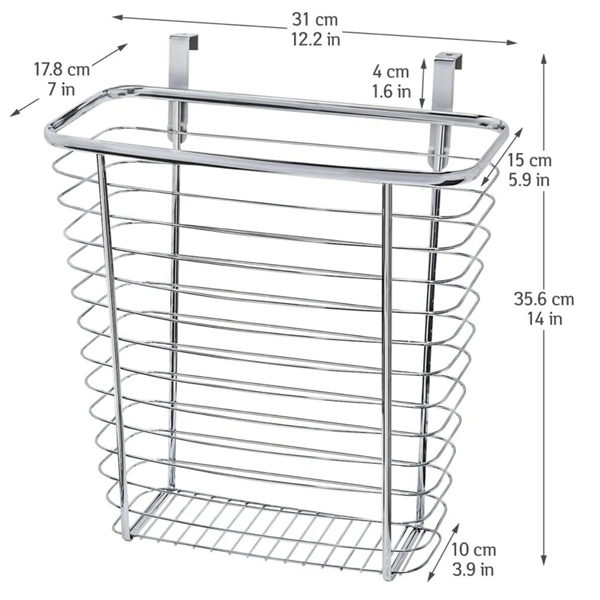 Over The Cabinet Waste Storage Hanging Metal Basket Kitchen Organization