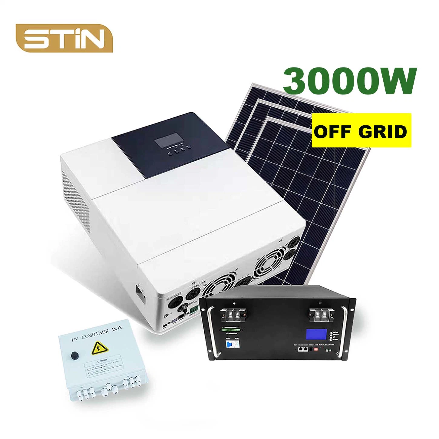 Système de montage solaire hors réseau complet pour toit 5000W 3kw 5kw Système de panneaux solaires hors réseau pour maisons.
