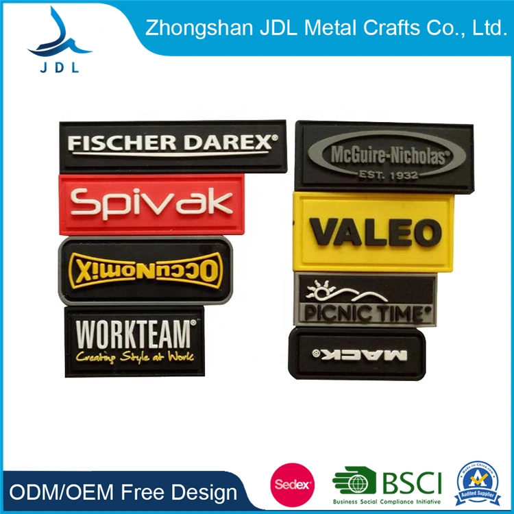 OEM Availablemetal Logo Labelsmetal Label Silicone Badge Rubber Emblem for Clothing Accessories