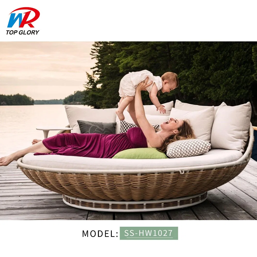 Products Beach Bed Patio Garden Rattan Day Bed Chaise Lounge Outdoor Furniture