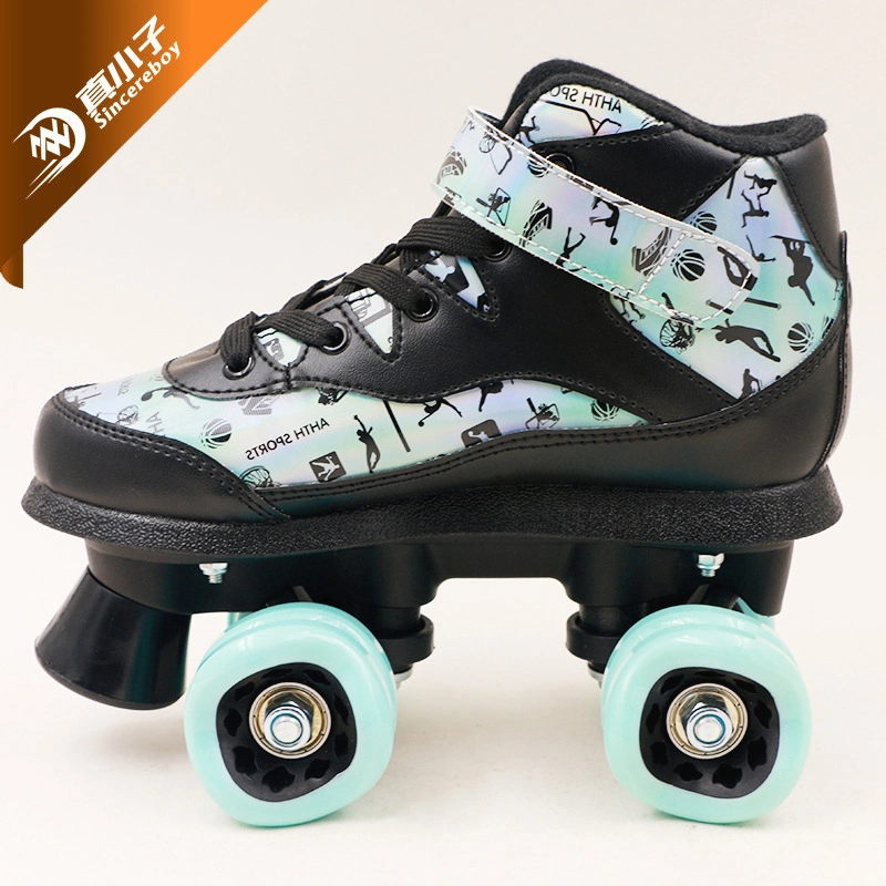 Classic Semi-Soft Kid&prime; S Sneaker Quad Roller Skates for Indoor and Outdoor