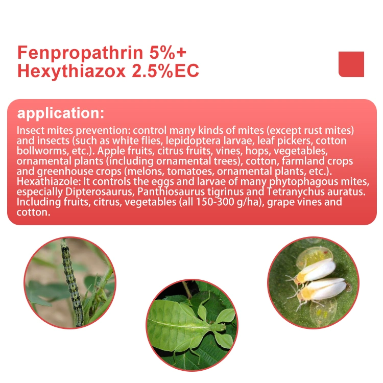 Control de Plagas insecticidas Fenpropathrin 5%+ Hexythiazox 2,5%EC