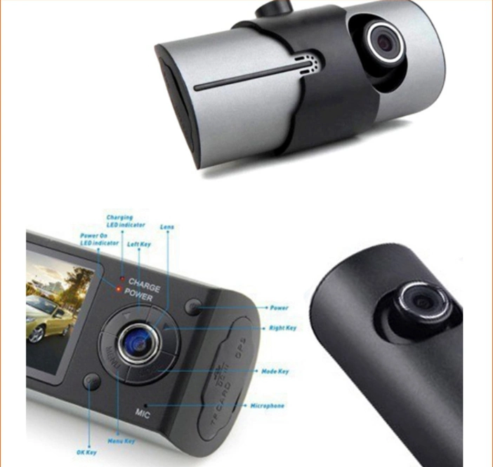 R300 Dual Lens GPS Tracking Inside Shooting Dash Cam