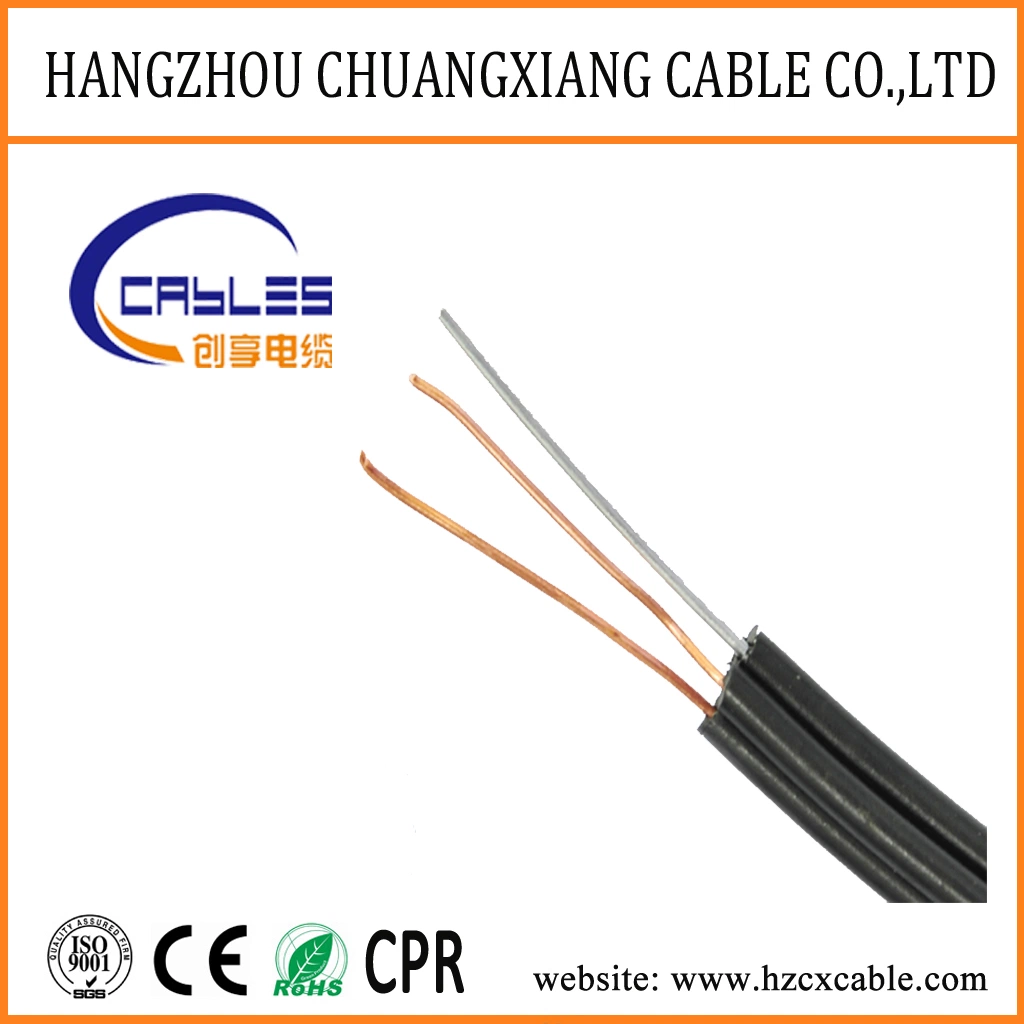 Outdoor 18AWG Bc or CCS 2core Ss Telephone Drop Wire 0.64mm 0.8mm Unshielded Telephone Drop Cable