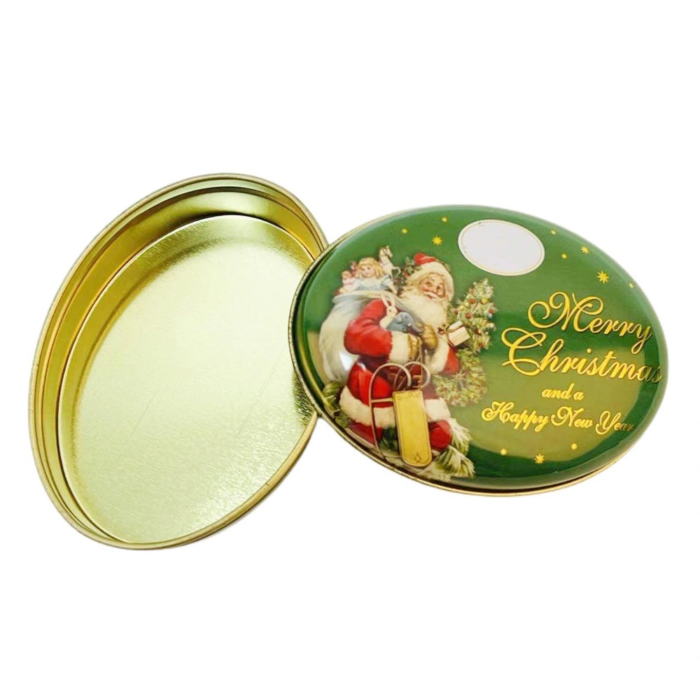 Wholesale/Supplier Custom Printed Candle Tin Cans Oval Shape Christmas Candle Tin Container for Candle