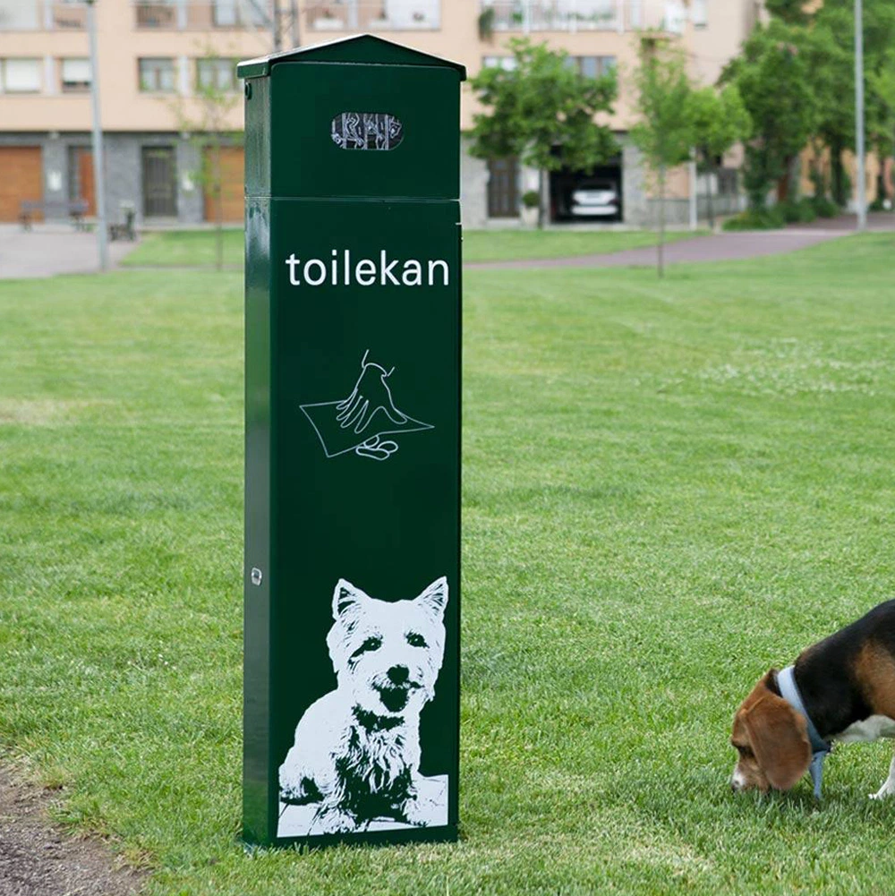 Pet Waste Disposal System in Park Community Outdoor Pet Waste Station Pet Waste Bag Dispenser Dog Shaped Sign Post Large Litter Bin