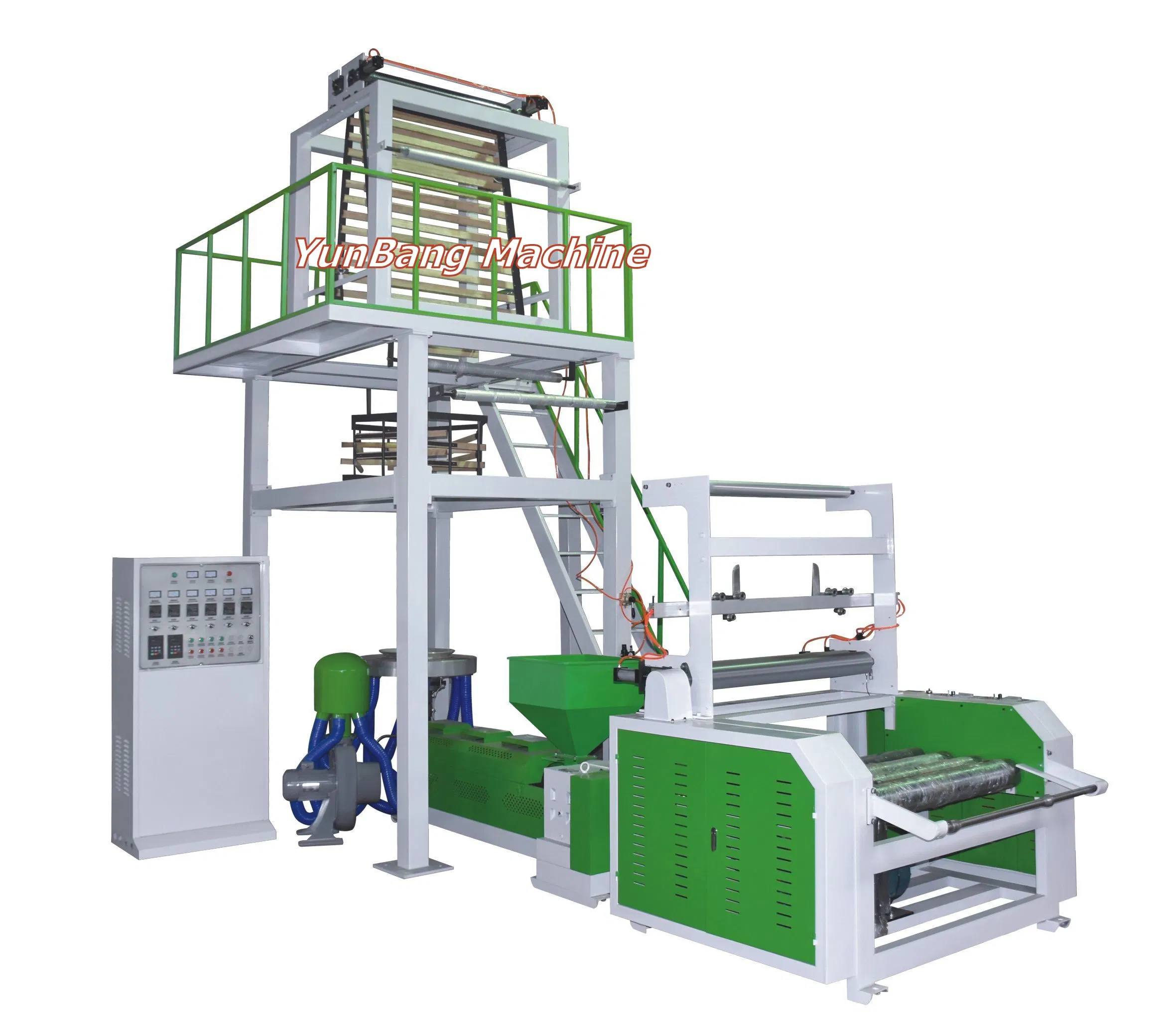 High Speed PE LDPE HDPE PLA biologisch abbaubare Blasfilmmaschine Mit Drehmaschine Single Layer Extruder Preis
