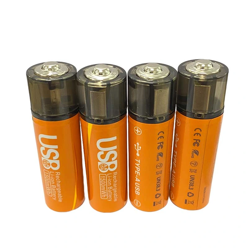 1.5V Lithium Battery Cell 1500mWh AA USB Rechargeable Li-ion Battery