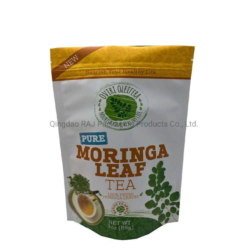 OEM Stand up Aluminum Foil Ziplock Morning Leaf Tea Food Packaging Bag