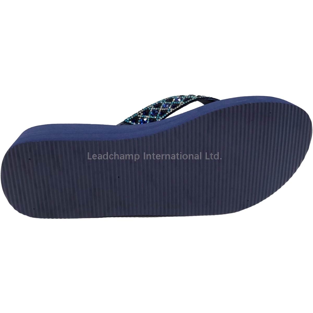 Fashion Women Thick Sole Slipper PU Upper with Decorative PVC Diamonda Slippers