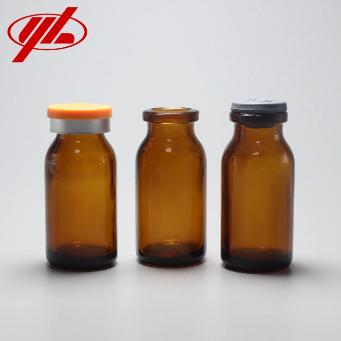 Amber 20ml 30ml 50ml 100 Injection Moulde Glass Bottle for Antibiotic