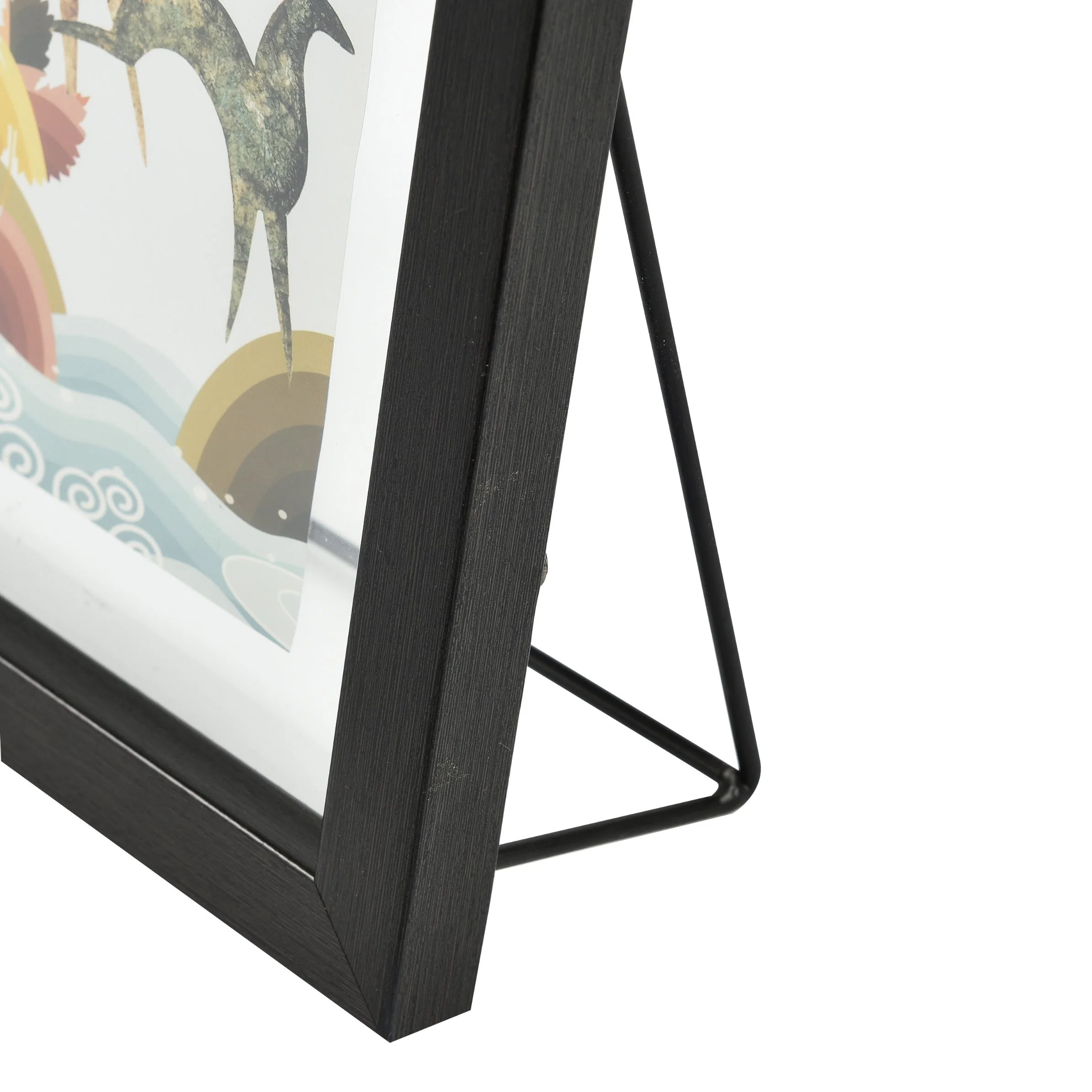 Double Side Photo with Metal Stand Wood Photo Frame Glass Pad