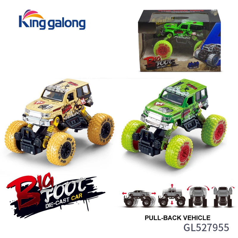 Tire hacia atrás la simulación de mini vehículos Metal Bigfoot Offroad Diecast coches juguetes para niños