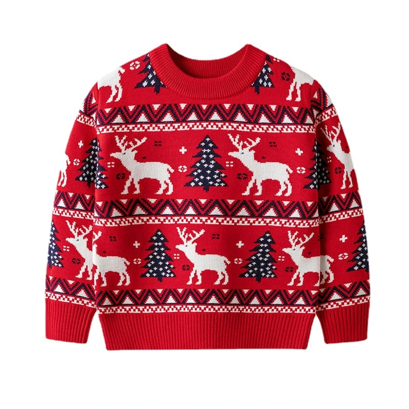 Джемпер Christmas Baby Girl Boy Knit Sweater Blouse теплый Майки с длинным рукавом и кремоком для малышей