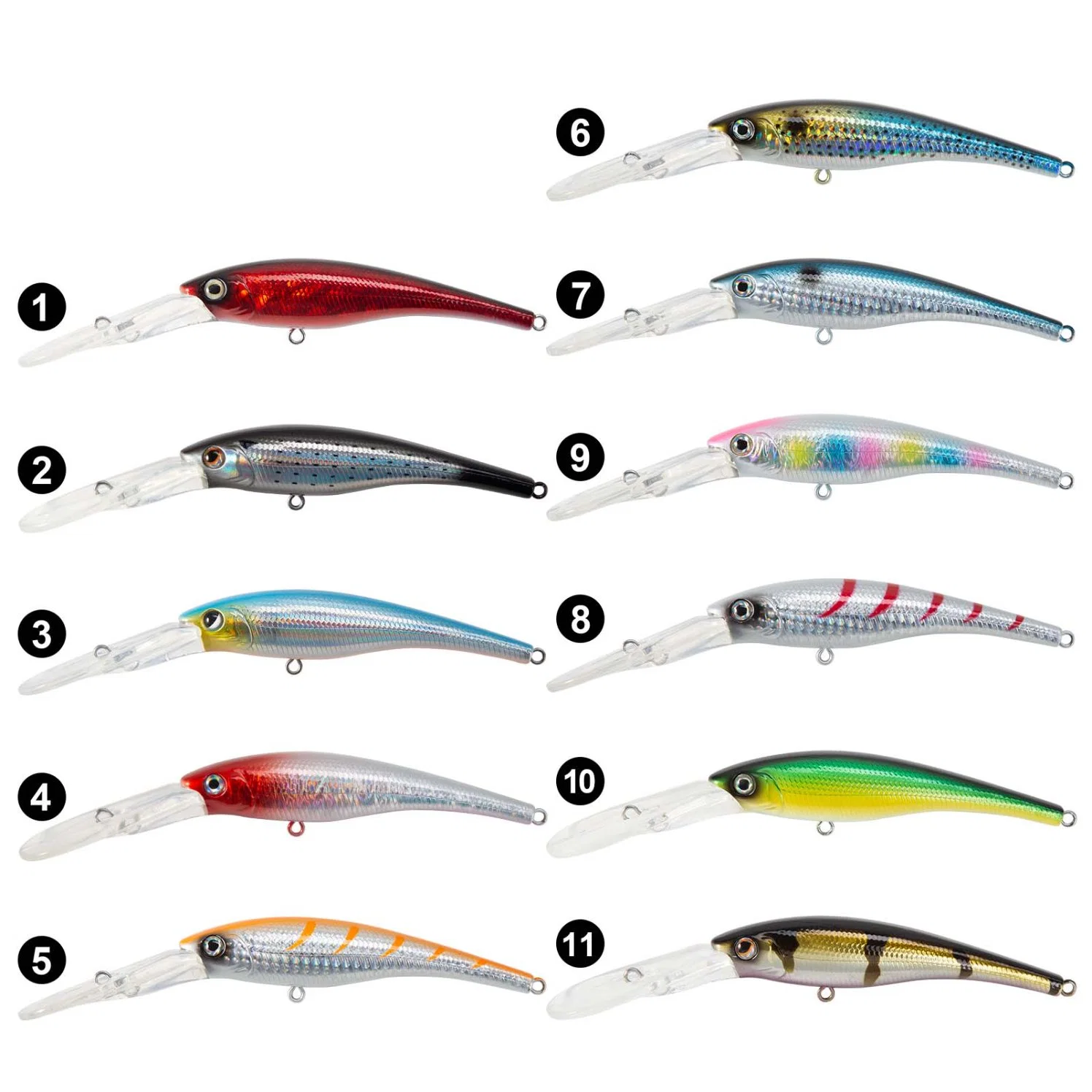 Custom Treble Hooks Fishing Lures Artificial Bait 3D Lure Eyes Floating Minnow Fishing Lure